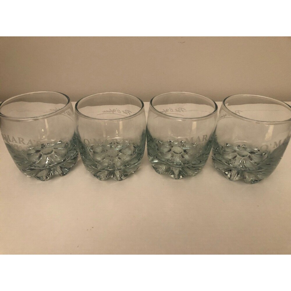 O’Mara’s Irish Country Cream Etched Glass Pat O’mara Signature set of 4